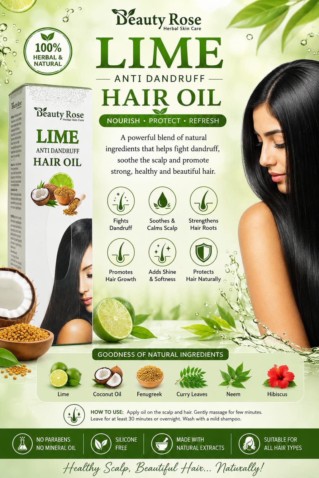 Beauty Rose Lime Anti Dandruff Hair Oil